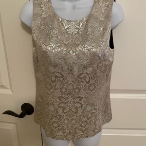 DKNY sleeveless top Sz 6  metallic